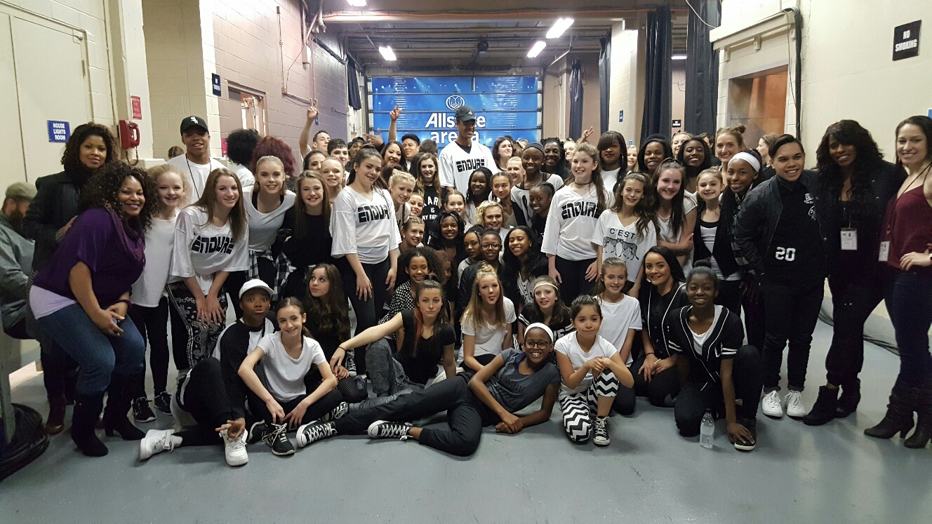 Endure participants gathered backstage at Allstate Arena